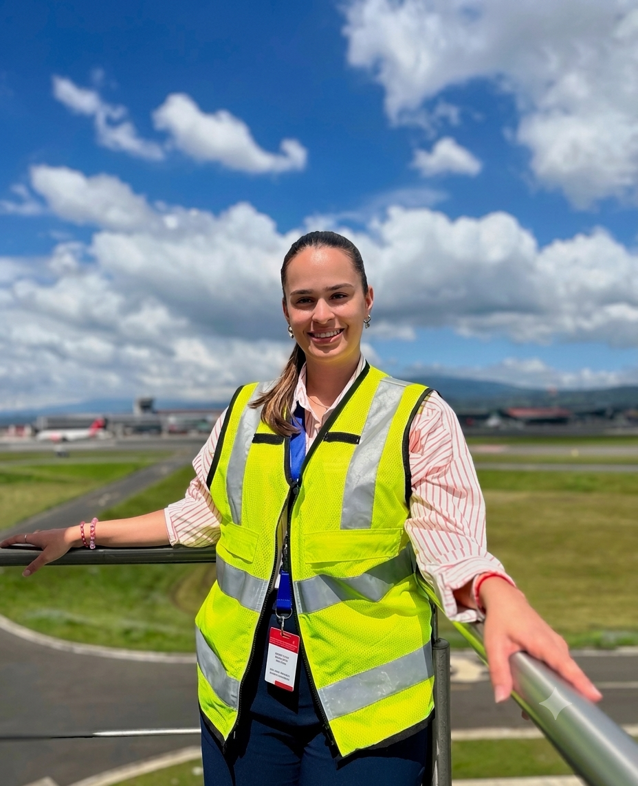 Valeria Vargas Ávila en campo, durante un proyecto de infraestructura